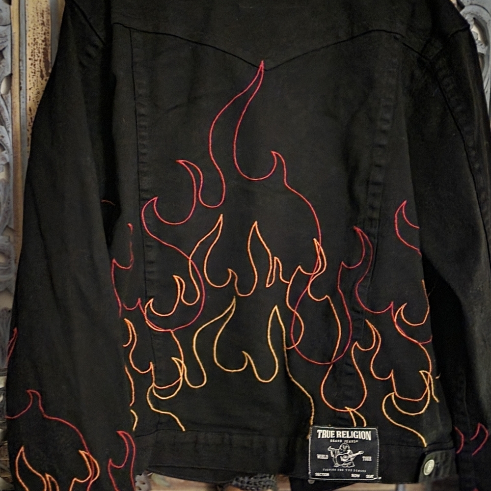 True Religion Black Denim Jacket - Picture 2 of 8